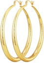 OOOPEL 925 Sterling Silver Hoop för kvinnor Gold Hoop Earrings Hypoallergenic Diamond-Cut Ripples Designed - Non Tarnish Large Hoop Earrings (30/40/50/60/70mm)