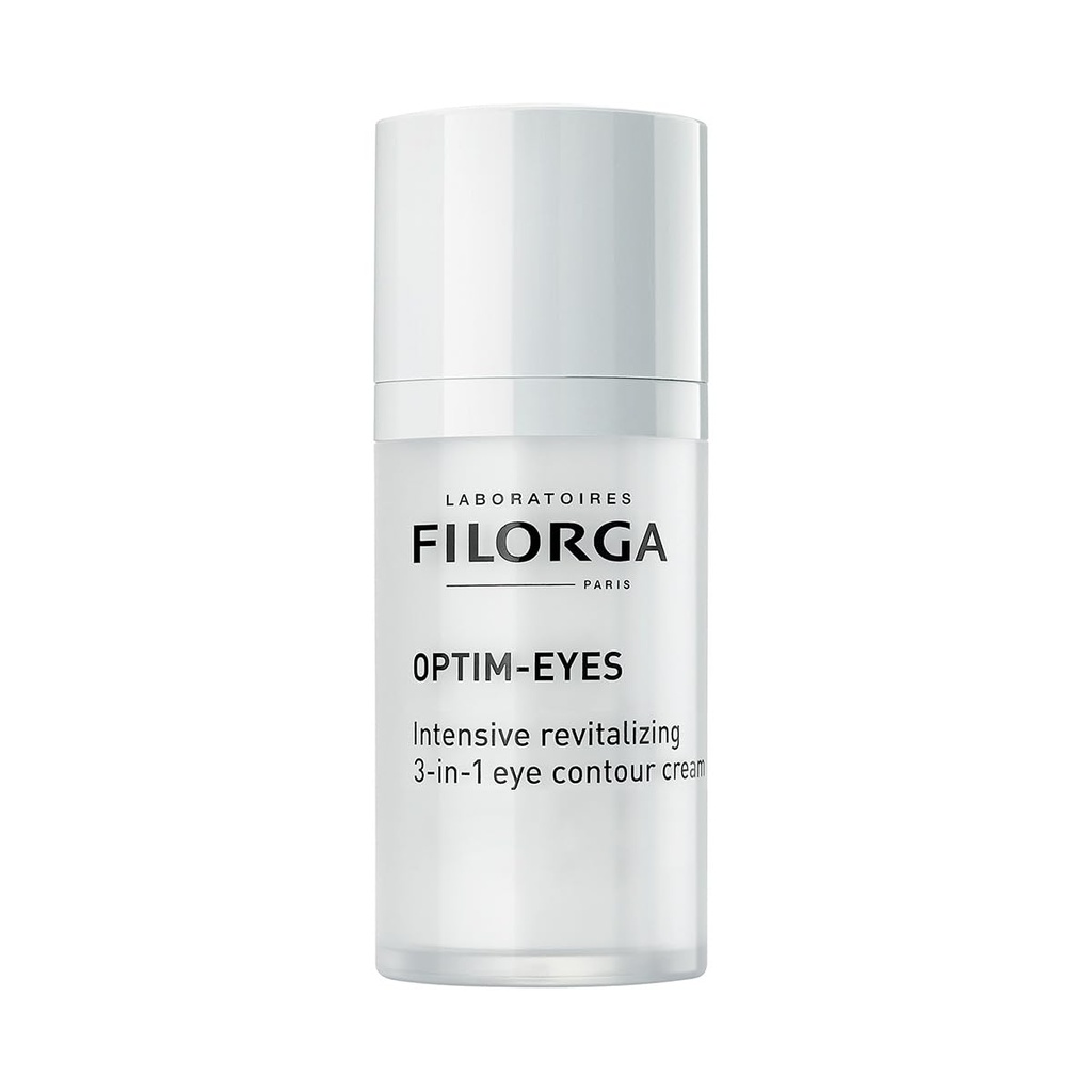 Filorga Optim-Eyes Eye Cream, Revitalizing 3-in-1 Skin Treatment for Rapid Reduction of Dark Circles, Wrinkles & Puffiness Around the Eyes, 0.5 fl. oz.