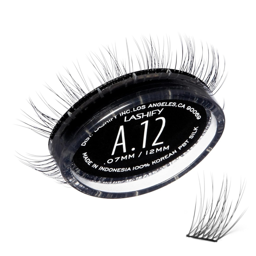 Lashify Amplify 12mm GossamerDIY Eyelash Extensions Refill, Black, Easy False Eyelashes för en naturlig look