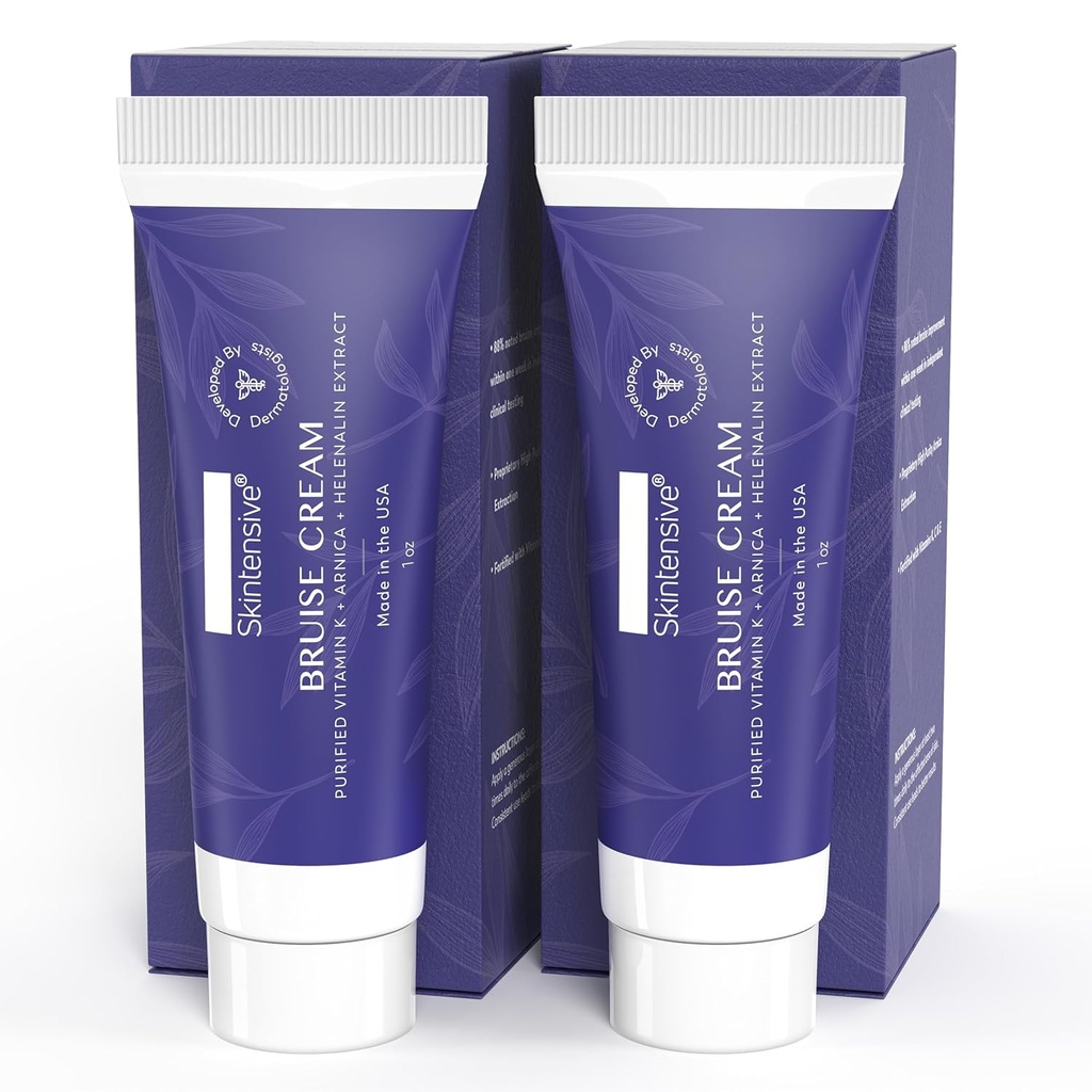 SKINTENSIVE Arnica Bruise Cream för tunn hud - Moisturizing, Vitamin K C och E, Skin Renewal, 1 uns (2 Pack)