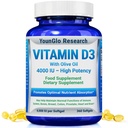Vitamin D3 4000 IE Kosttillskott för att främja hälsosamt ben & immunfunktion, Easy-to-Swallow 360 Softgels