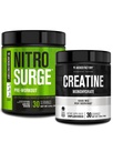 Jacked Factory NITROSURGE Pre Workout Supplement (Arctic White) Kreatinmonohydratpulver 150g (Unflavored) för muskeltillväxt, ökad styrka, förbättrad energi