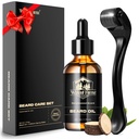 Waking Forest Derma Roller 0.25mm & Beard Oil(1oz), Sandalwood Beard Kit, Microneedle Beard Roller med 540 Titanium, naturlig fuktighet med vitamin E Beard Oil för Män, Fäder Boyfriend Dad