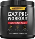 Vitamin Bounty Gx7 Pre Workout Powder for Men – Pre workout for Women - Sugar Free Pre Workout Energy Booster Supplement with Beta-Alanine, Caffeine, Keto, 0g Net Carbs - Watermelon Flavor, 20 Serving