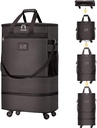 Resväskor med Wheels Expandable Luggage Bag Foldable Suitcase med 4 Universal Wheels Collapsible Rolling Travel Case (Coffee)