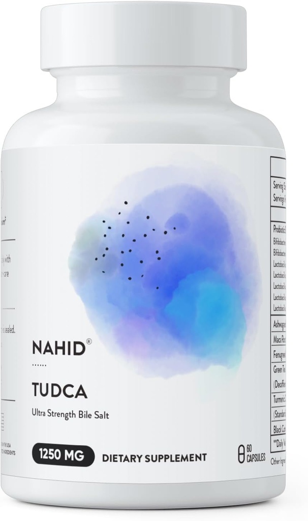 Nahid Liver Support Supplement, 120 miljarder CFUs Probiotics, för män och kvinnor, Liver Detox och förnyelse, Optimal Wellness, Gluten-Free, Dairy-Free, Vegan, Non-GMO, 60 kapslar