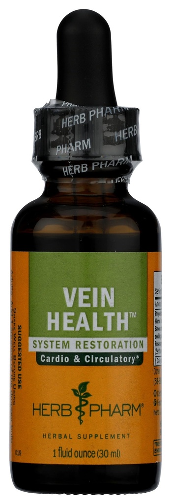 Herb Pharm Vein Health Liquid Herbal Formel för kardiovaskulär och cirkulatorisk systemstöd, 1 Fl Oz