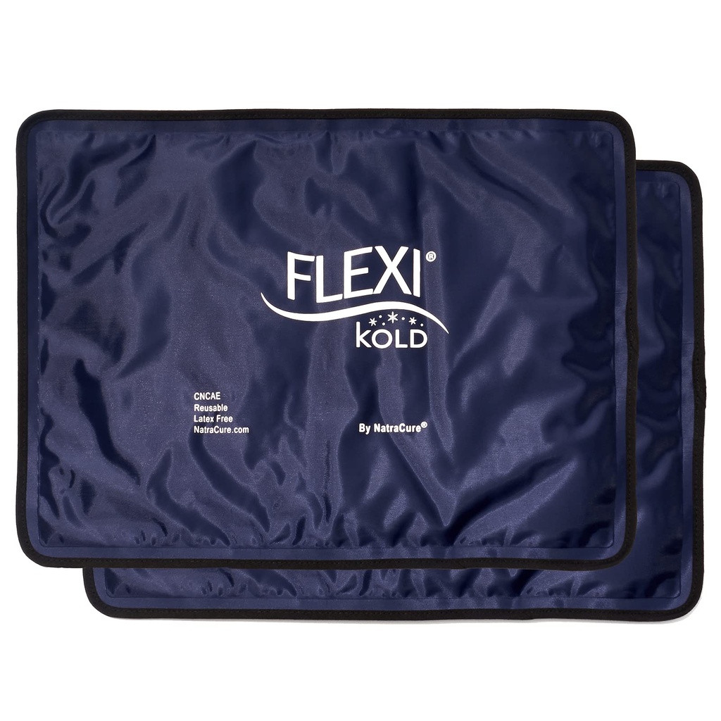 2 FlexiKold Gel Ice Packs (Standard Large: 10.5" x 14.5") - Återanvändbar Cold Pack för skador, för Back Pain Relief, Migraine Relief Pad, After Surgery, Postpartum, Headache, Shoulder - 6300-COLD 2PK