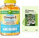 Spring Valley Omega-3 från Fish Oil 2000 mg, Maximum Care, 120 greve + Exclusive VitaMax Vitamin Guide (2 objekt)