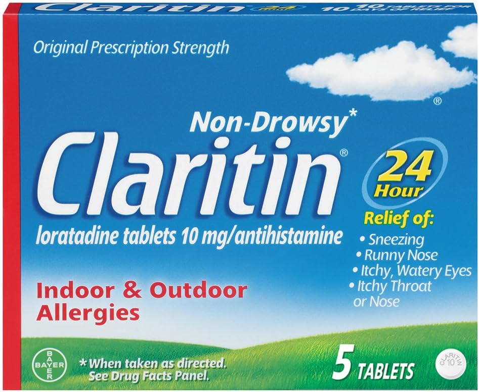Claritin 24 timmars icke-drowsy allergi tabletter, 10 mg, 5 greve (708164)