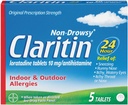 Claritin 24 timmars icke-drowsy allergi tabletter, 10 mg, 5 greve (708164)
