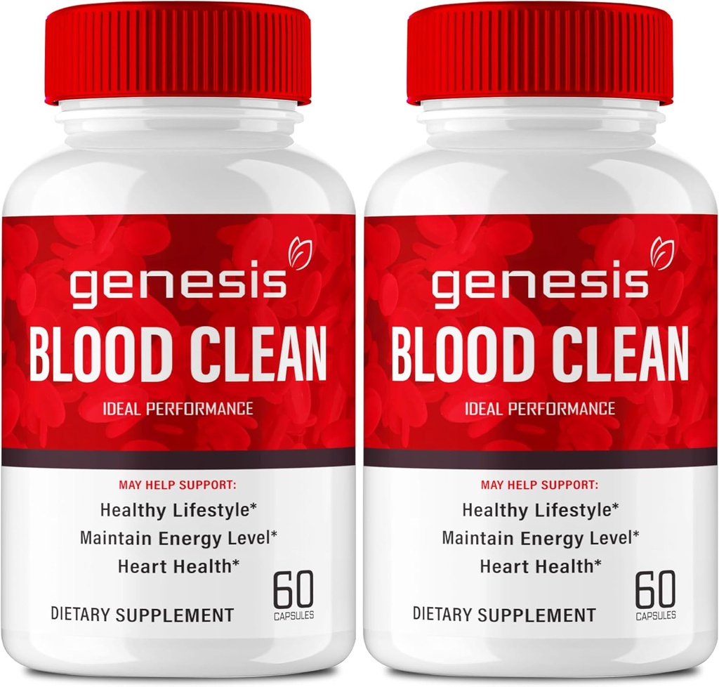 Genesis Blood Clean Capsules - Avancerad Formel Supplement för Maximal Styrka - Naturligt Blod Vessel Cleaner, GenesisBlood Clean Pills, GenesisBloodClean Pastillas Reviews (2 Pack)