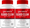 Genesis Blood Clean Capsules - Avancerad Formel Supplement för Maximal Styrka - Naturligt Blod Vessel Cleaner, GenesisBlood Clean Pills, GenesisBloodClean Pastillas Reviews (2 Pack)