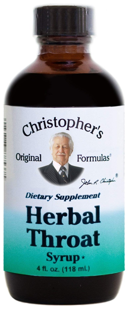 Christophers ursprungliga formler Herbal Throat Syrup - 4 oz | Gentle, Herbal Support för Seasonal Wellness