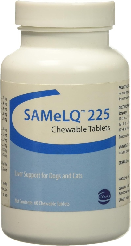 S Adenosyl 225 (SAM) för MEDIUM / LARGE DOGS 225 mg (60 flikar)