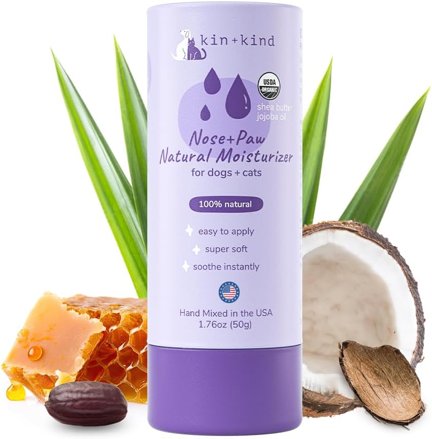 kin+kind Organic Dog och Cat Nose och Paw Balm Stick - 1.76oz Shea Butter - Dog Supplies