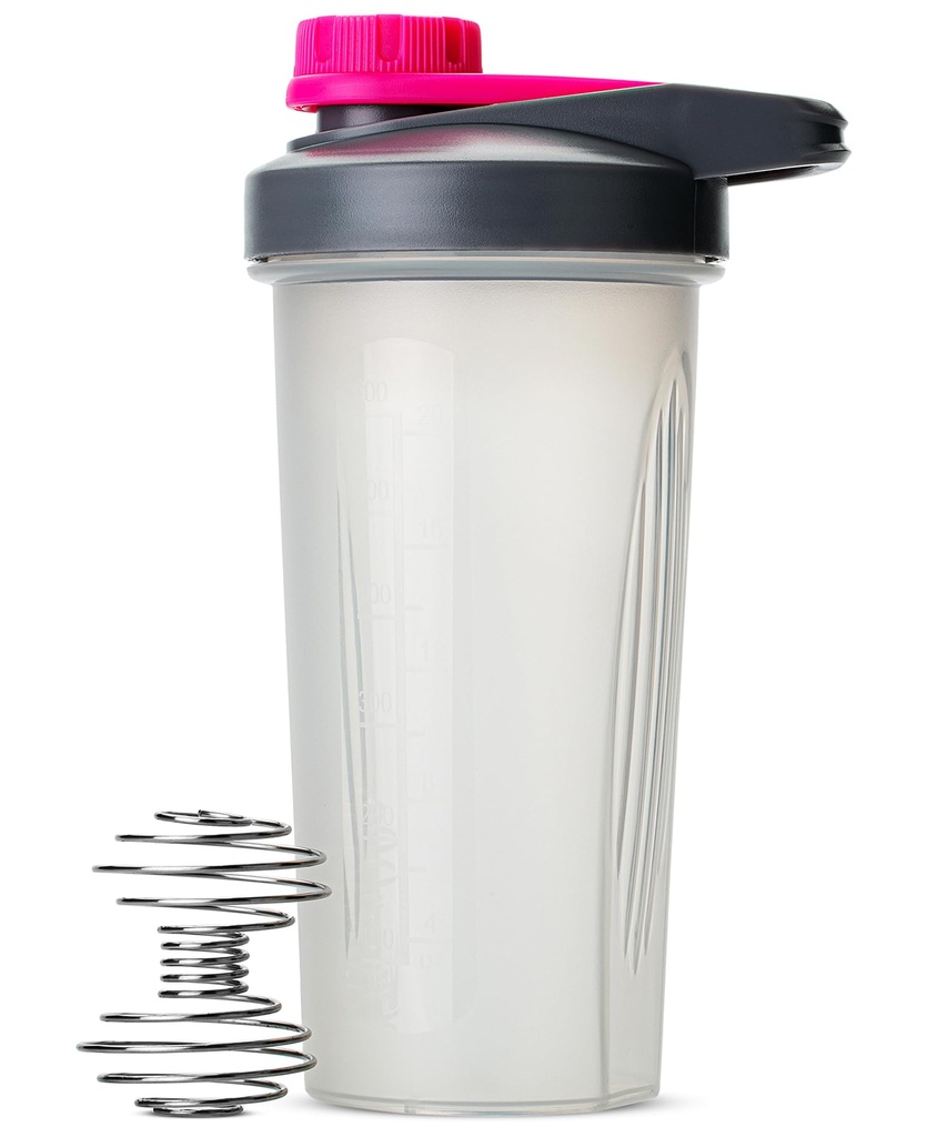 Mr Pen Shaker Bottles för proteinblandningar - 28 oz, Gray & Pink Protein Shaker med Wire Whisk Ball