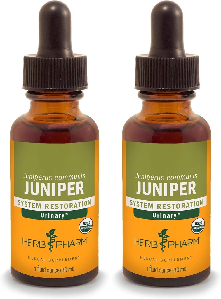 Herb Pharm Certified Organic Liquid Extract för Urinary System Support Juniper 1 Fl Oz (Pack of 2)