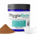 Liver Revive Dog Liver Health Supplement av Doggie Herbs - Human Grade Herbal Plant Based for Liver Healing, Protection, Repair and Improvement 100g w/Scoop