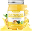 softbear Sea Moss Gel Pineapple Flavored 12 OZ - Wildcrafted Irish Sea Moss Gel Organic Raw 92 Minerals and Vitamins Non-GMO Gluten-Free Vegan Supplements Immune Thyroid Digestive Support
