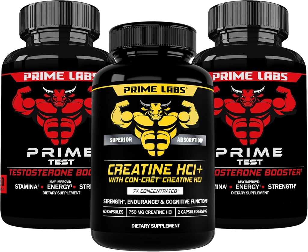 Prime Labs Prime Test (2-Pack) + Kreatin HCl kapslar (60 greve)