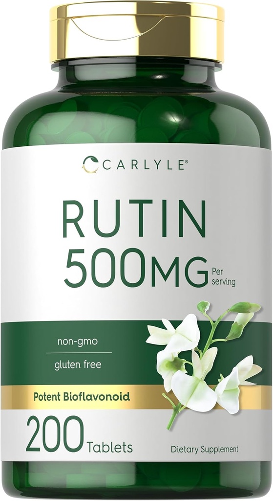 Carlyle Rutin Supplement 500mg | 200 tabletter | Vegetarisk, icke-GMO, Glutenfri