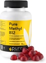 Methyl B12 Vitamin Gummies - Vegan Vitamin B12 Methylcobalamin Gummies för vuxna och barn - Tuggbar B-12 gummy för energi och nervfunktion - Glutenfri, Dairy-Free, Kosher-60 Gummies 1500 mcg
