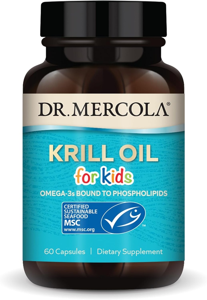 Dr Mercola Kids Krill Oil Capsules, 60 Count