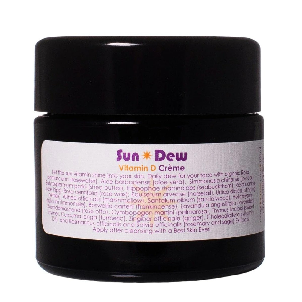 LIVING LIBATIONS - Organic Sun Dew Transdermal Vitamin D Crème | Naturlig, Wildcrafted, Vegan Clean Beauty (3,38 oz | 100 ml)