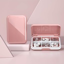 Pill Box Waterproof Travel Pill Case Portable Daily Pill Container Pill Holder Purse 6 Compartments Pocket Compact Medicine Organizer för vitamin, fiskoljor, tillägg,Medication (Large Pink)