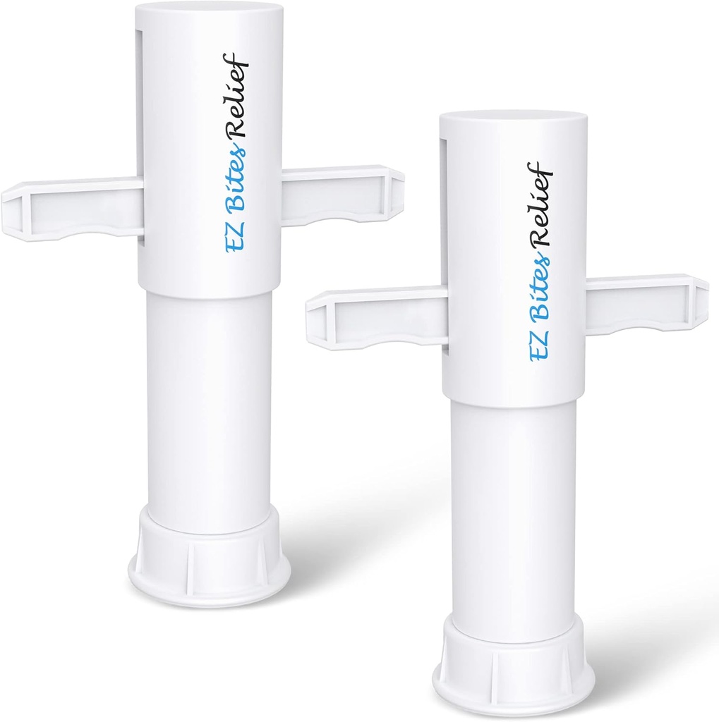 Memine EZ Bites Relief Suction Tool - 2 Pack Bee Sting och Bite Itch Relief Sucker, Venom Extractor för Saliv/Venom Removal, Temporär Relief från Itch and Swelling, Kid-Friendly White