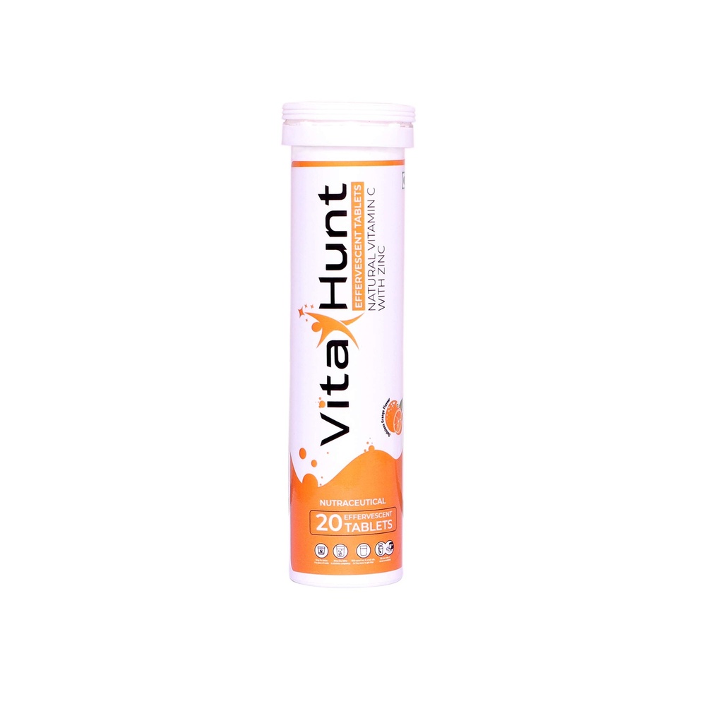 Vitamin C 1000 mg med zink-antioxidanter - immunstöd - 20 Effervescent tabletter - Orange smak