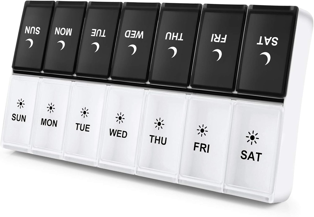 DANYING Extra Large Pill Organizer 2 gånger om dagen, XL Weekly Pill Box 2 per dag, AM PM Pill Case, Day Night Pill Container 7 Day, Vitamin Case Twice a Day