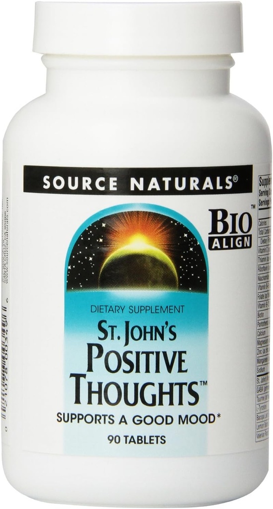 Källa Naturals St John's Positive Thoughts Herbal Supplement - 90 tabletter (Pack of 2)