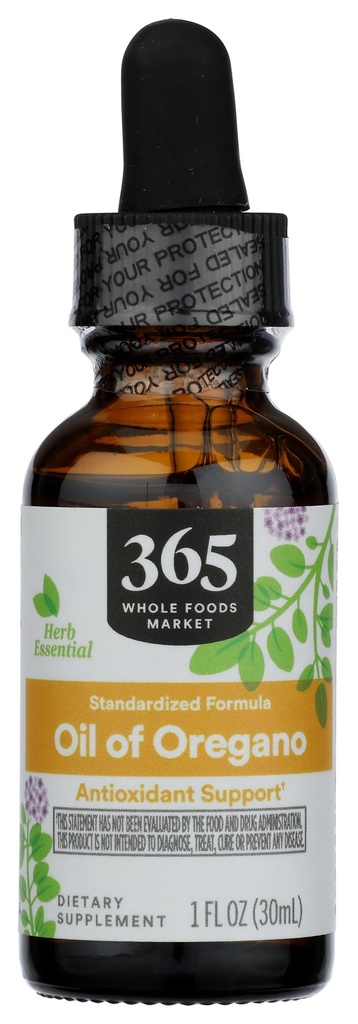 365 av Whole Foods Market, Oil of Oregano Liquid Extract, 1 Fl Oz