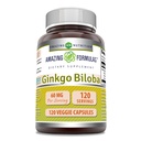 Fantastiska formler Ginkgo Biloba Supplement | 60 Mg | 120 Veggie Capsules | Icke-GMO | Gluten Free | Made in USA
