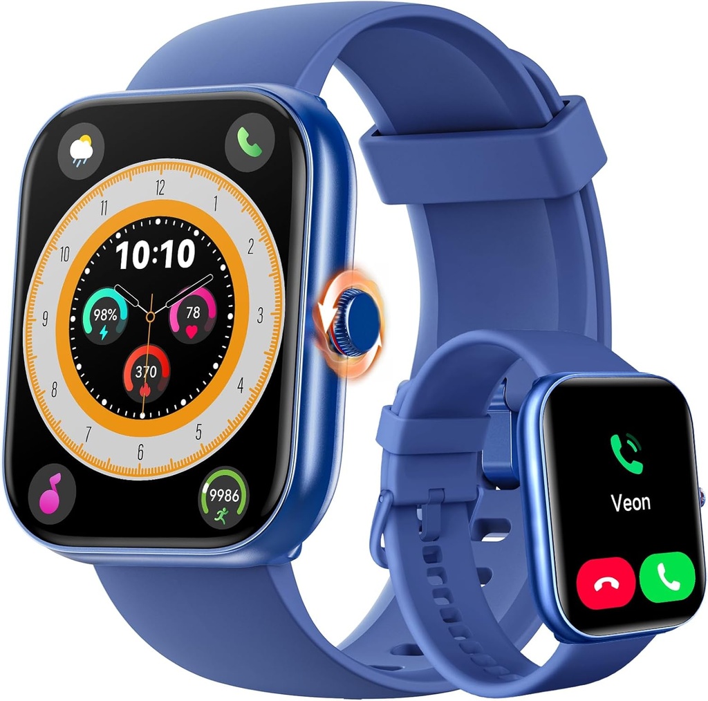 ENOMIR Smart Watch for Women Men (Answer/Make Calls) Kompatibel med iPhone/Android/Samsung, Alexa Built-in, [1.91" HD Screen] Waterproof Fitness Watch med Heart Rate/Sleep/SpO2 Monitor (Blue)