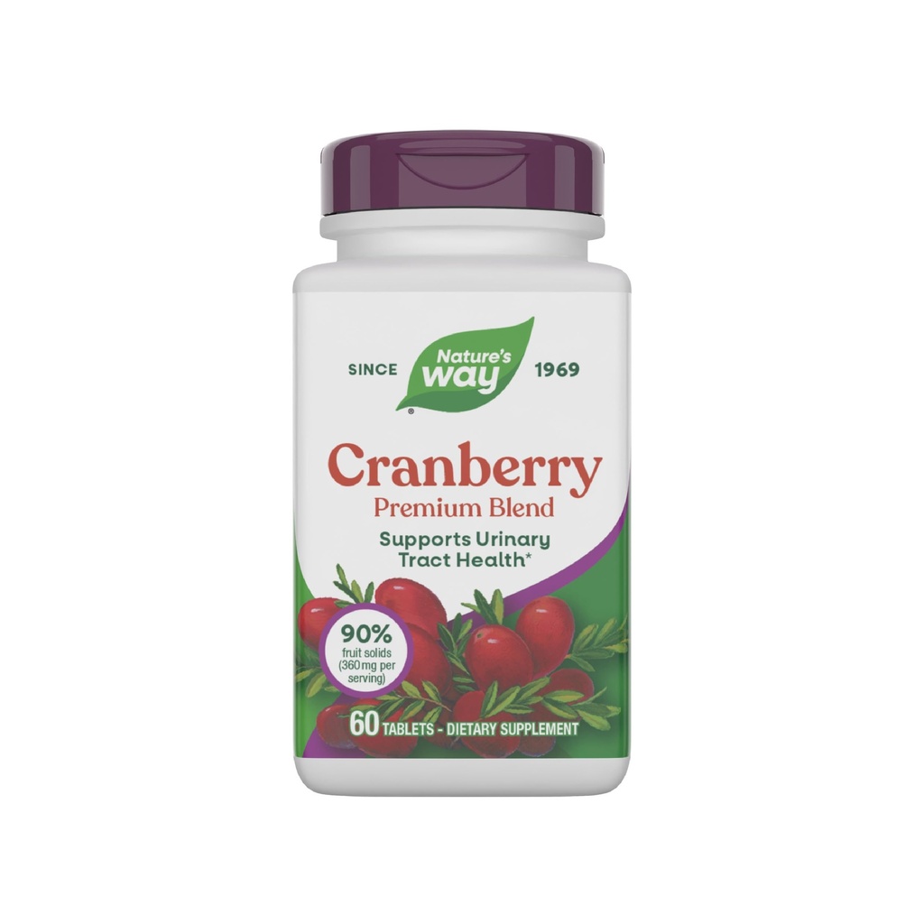 Naturens sätt Premium Blend Cranberry, Urinary Tract Health Support * Tillägg med vitamin C, 60 tabletter