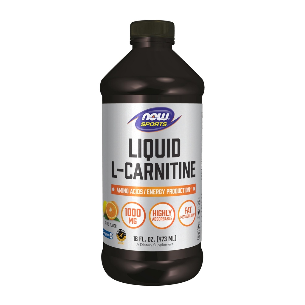 NOW Foods Sports Nutrition, L-Carnitine Liquid 1000 mg, Högt Absorbable, Citrus, 16-Ounce