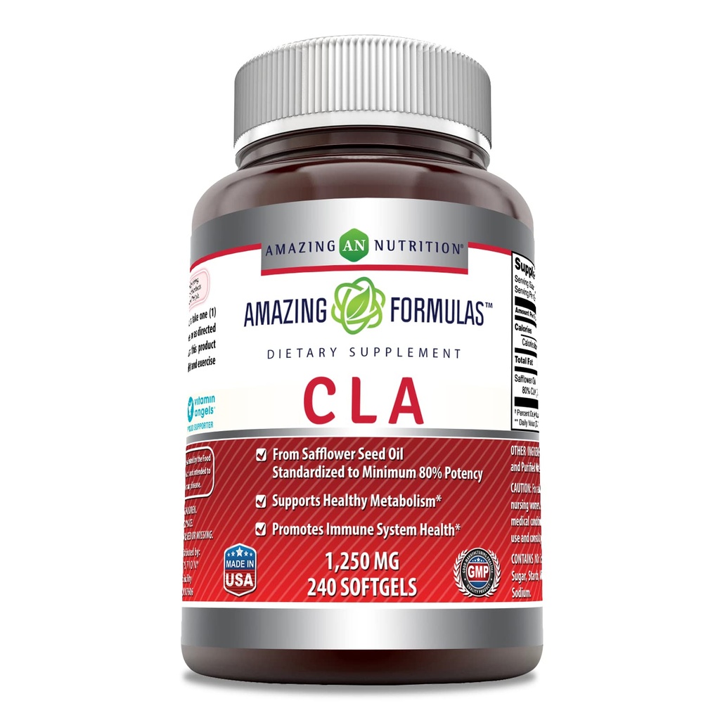 Fantastiska formler CLA | Conjugated Linoleic Acid Supplement | 1250 Mg | Softgels | Non-GMO | Gluten-Free | Made in USA (240 Count)