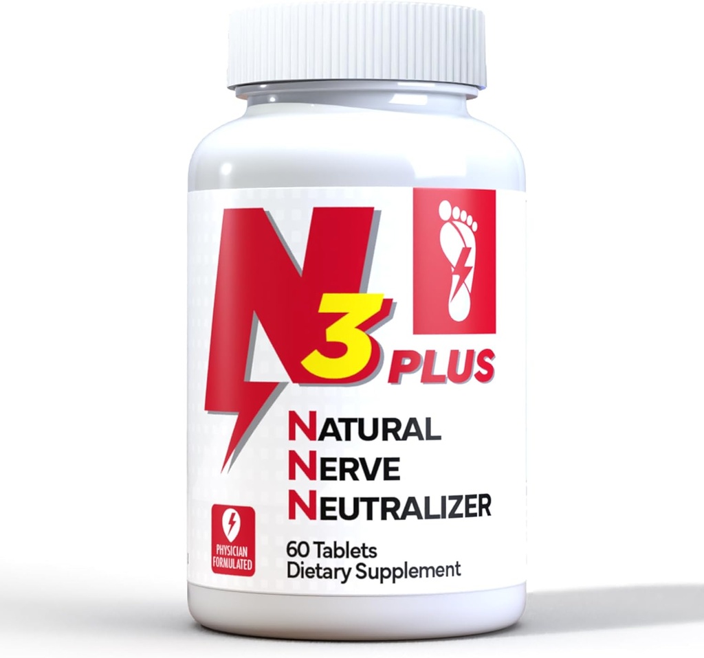 N3 Natural Nerve Neutralizer Plus - Nerve Support Supplement med vitamin D3, B1, B6 & B12, Life's DHA, Alpha Lipoic Acid, Acetyl-L-Carnitine & Turmeric - Nerve Repair & Regeneration Formel (Tabletter)