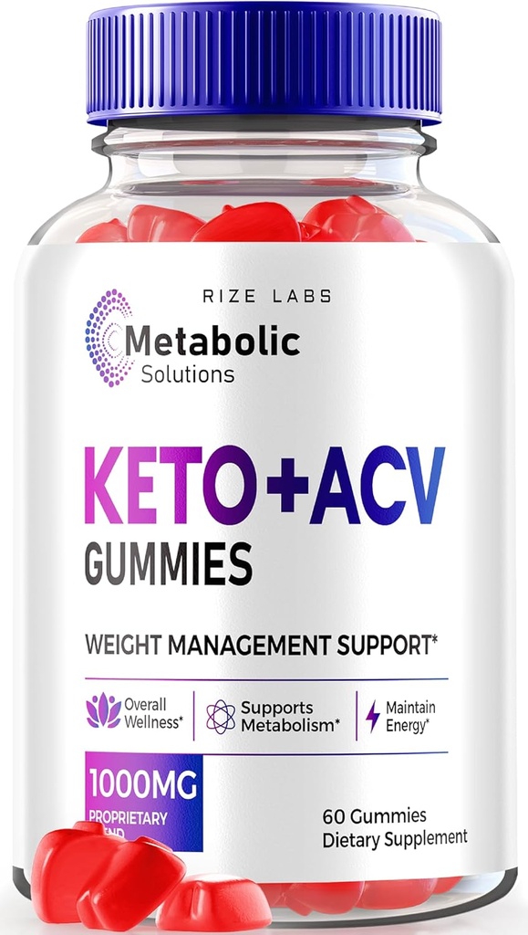 Rize labs Metabolic Solutions Keto + ACV Gummies för avancerad viktminskning, Apple Cider Vinegar, Officiella Recensioner (60 Gummies)