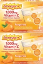 Emergen-C 1000mg Vitamin C-pulver, med antioxidanter, B-vitaminer och elektrolyter, vitamin C-tillskott för immunstöd, koffeinfri dryck Mix, Tangerine smak - 60 greve / 2 Månadsförsörjning