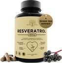Resveratrol Supplement med Quercetin & Grape Seed - 850mg Herbal Blend, High Potency Polyphenols & Antioxidanter för allmän Wellness, 60 Vegan Capsules
