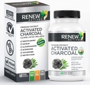 Renew Actives Activated Charcoal Supplement 1100MG per 2 kapslar - Digestive Support & Teeth Whitening Formel, Inga artificiella ingredienser - Tillverkad i Kanada - 60 kapslar
