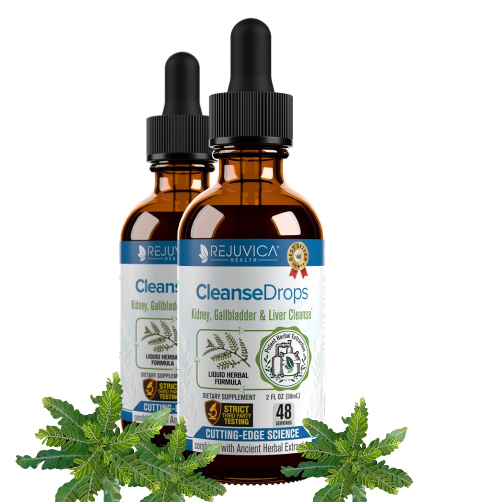 Rejuvica Health Cleanse Drops - Advanced Kidney & Gallbladder Cleanse Support Supplement - Liquid Delivery för bättre absorption - Chanca Piedra som används i Amazonas regnskog