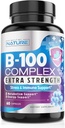Vitamin B Complex - Alla B Vitamin B1, B2, B3, B5, B6, B7, B9, B12, Folic Acid, Vitamin C - Super B-100 Supplement - Immune, Energy & Metabolism Support, Vegan, Non-GMO, Gluten Free, 60 Capsules