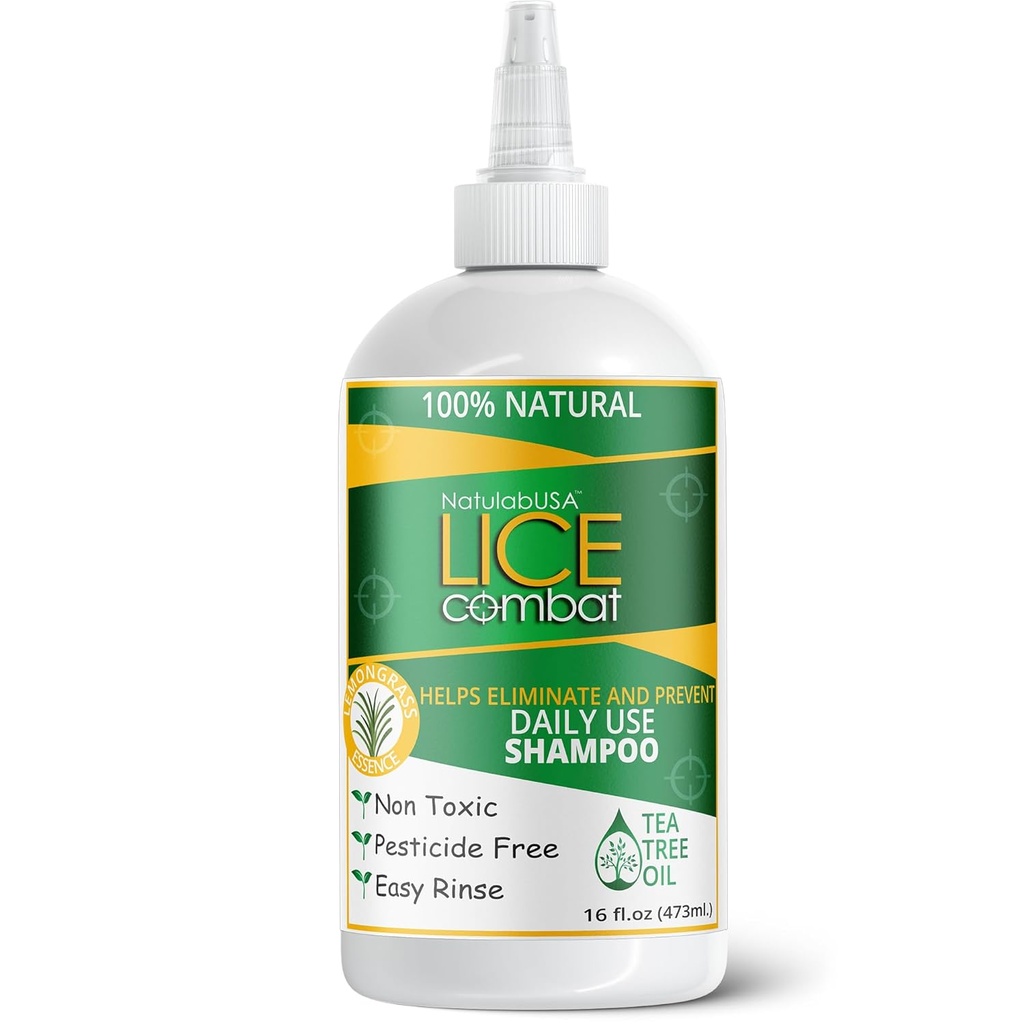 Lice Shampoo | Hjälper till att eliminera löss, Super Lice & Nits | Repels & Prevents | Bekämpningsmedel gratis | 100% naturligt | Tea Tree + Coconut Oil | Bästa värde | Luktar stort.