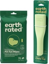 Earth Rated Clean & Calm Bundle - Inkluderar 70 Fragrance-Free Pet Eye Wipes och 1 Large Enrichment Toy