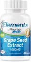 NeuropaWAY Elements Grape Seed Extract 1000mg Per Serving (60 500mg Acid Resistant Capsules Per Bottle) Tredjepartstestad Made in a cGMP Facility